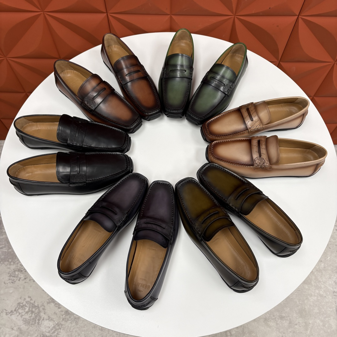 💋 💍 Berlut* 布鲁提 独家开模定制 Saturnin Scritto图纹皮革驾车鞋 官方9,9