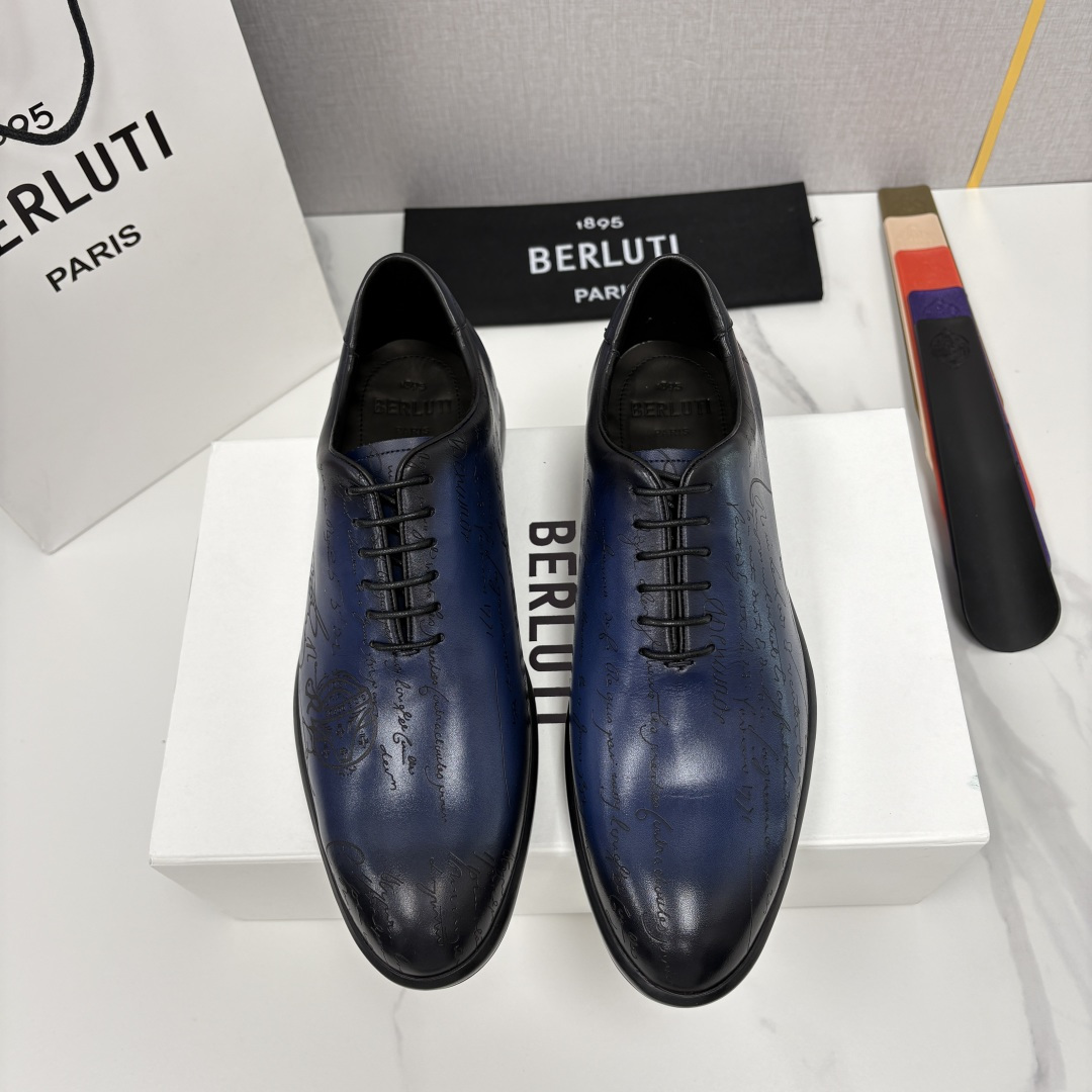 💋💍Berlut*布鲁提新品 特别定制的男士新款系带休闲德比鞋 采用BERLUT*标志性的Venezia