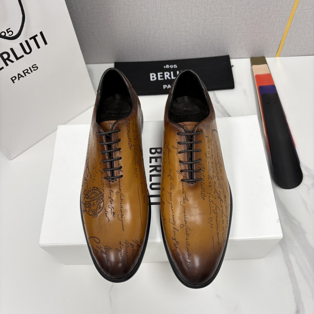 💋💍Berlut*布鲁提新品 特别定制的男士新款系带休闲德比鞋 采用BERLUT*标志性的Venezia