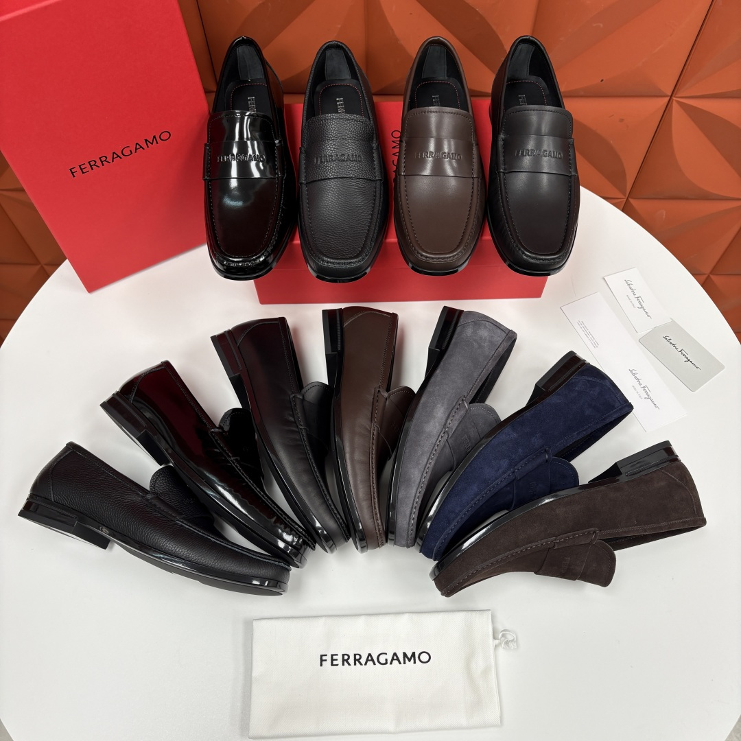 💋💍SF家 菲拉～ 新品GANCINI扣饰男士乐福鞋皮鞋 一脚蹬便鞋 官方 6700 这款牛皮乐福鞋以进