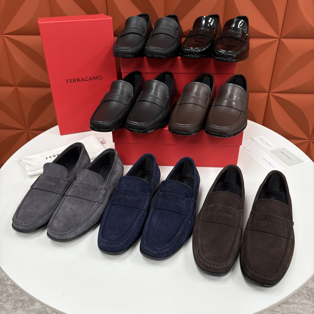 💋💍SF家 菲拉～ 新品GANCINI扣饰男士乐福鞋皮鞋 一脚蹬便鞋 官方 6700 这款牛皮乐福鞋以进