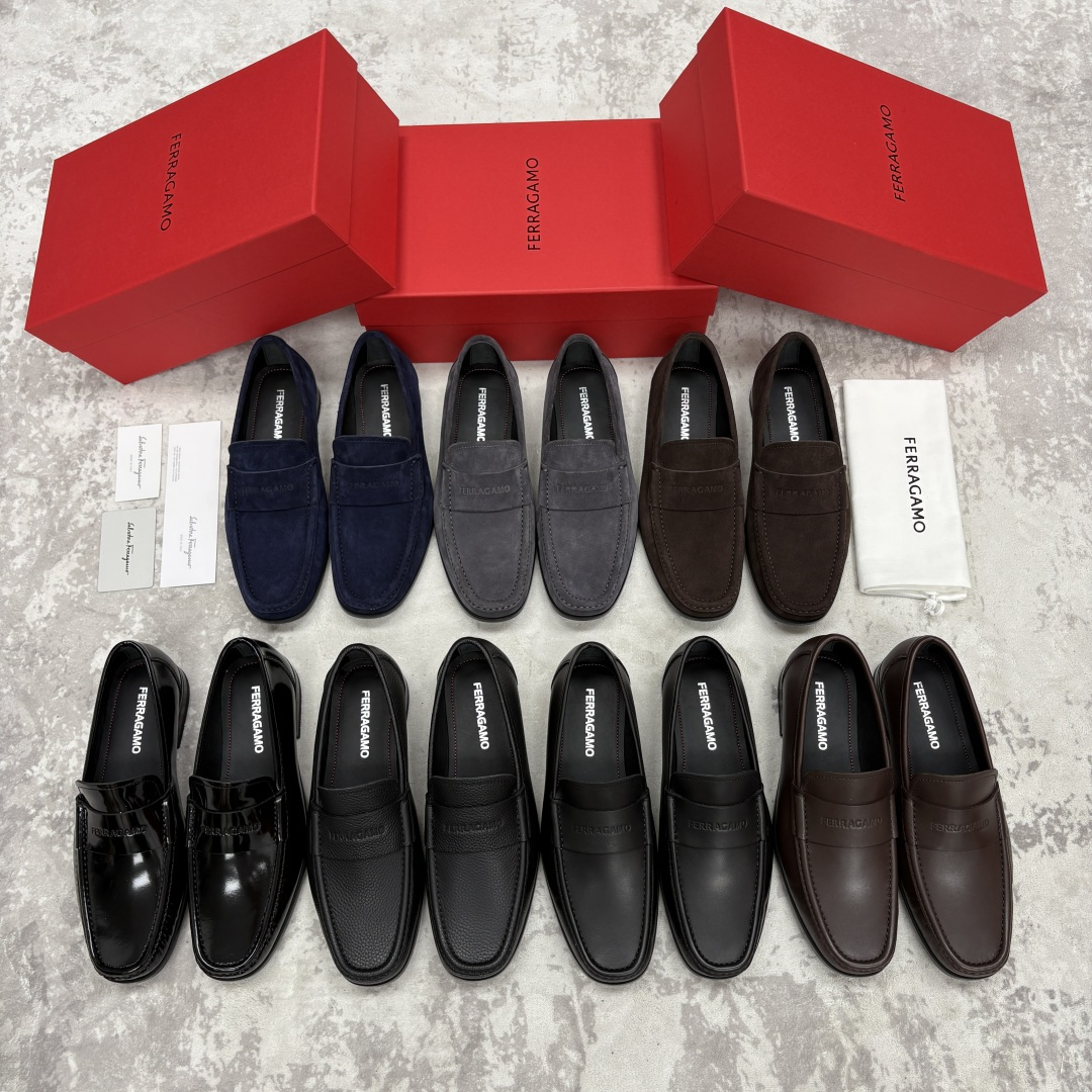 💋💍SF家 菲拉～ 新品GANCINI扣饰男士乐福鞋皮鞋 一脚蹬便鞋 官方 6700 这款牛皮乐福鞋以进