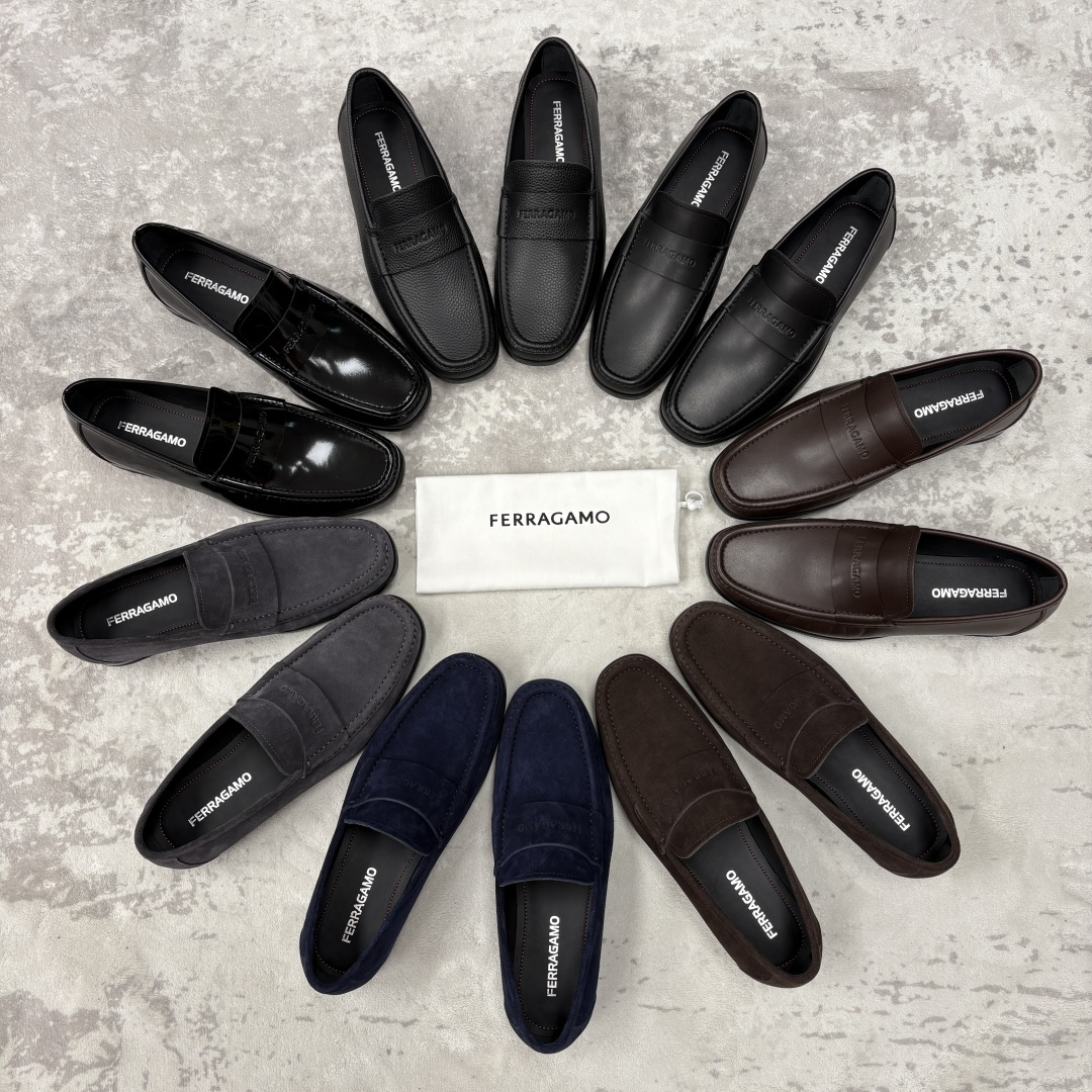 💋💍SF家 菲拉～ 新品GANCINI扣饰男士乐福鞋皮鞋 一脚蹬便鞋 官方 6700 这款牛皮乐福鞋以进