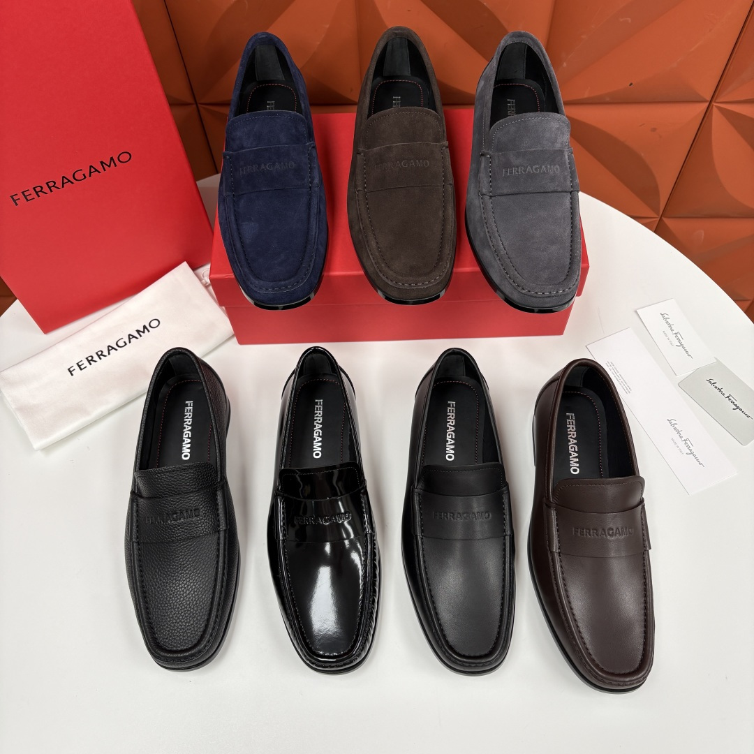 💋💍SF家 菲拉～ 新品GANCINI扣饰男士乐福鞋皮鞋 一脚蹬便鞋 官方 6700 这款牛皮乐福鞋以进