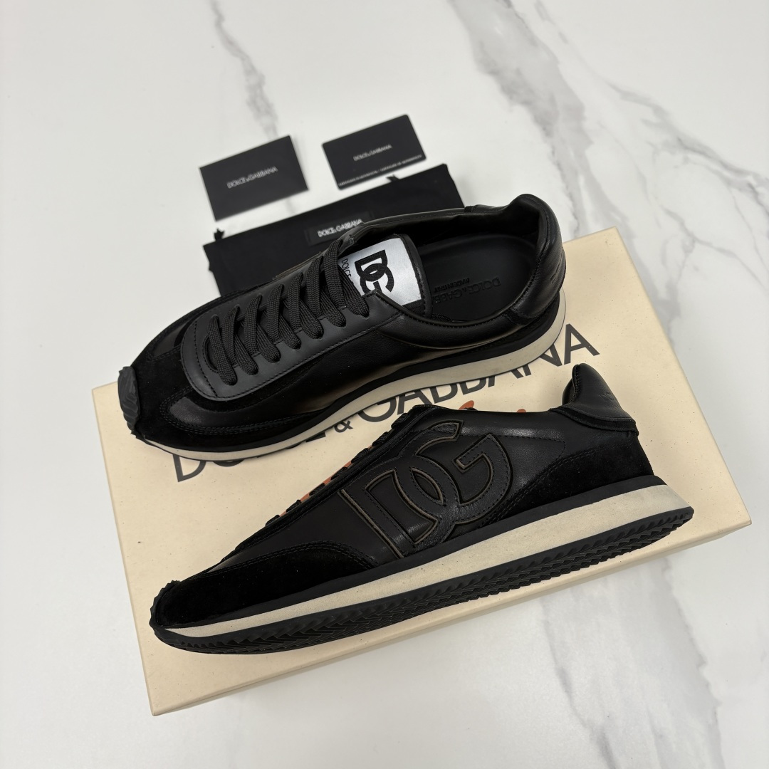 💋💍DG 家新品 Dolce &Gabban* 杜嘉～班纳 Cushion 牛皮拼接撞色休闲运动鞋 官方