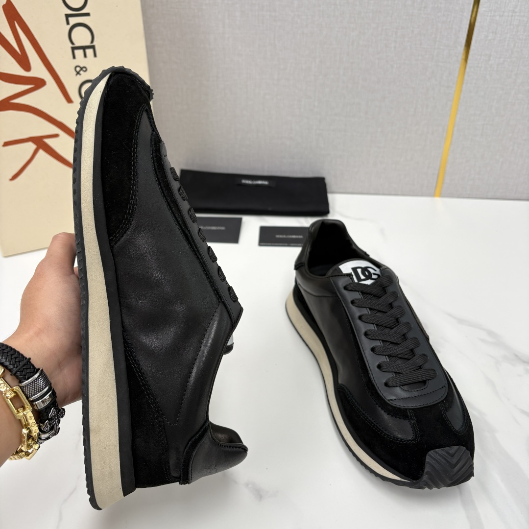 💋💍DG 家新品 Dolce &Gabban* 杜嘉～班纳 Cushion 牛皮拼接撞色休闲运动鞋 官方