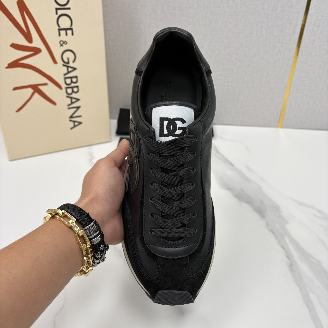 💋💍DG 家新品 Dolce &Gabban* 杜嘉～班纳 Cushion 牛皮拼接撞色休闲运动鞋 官方