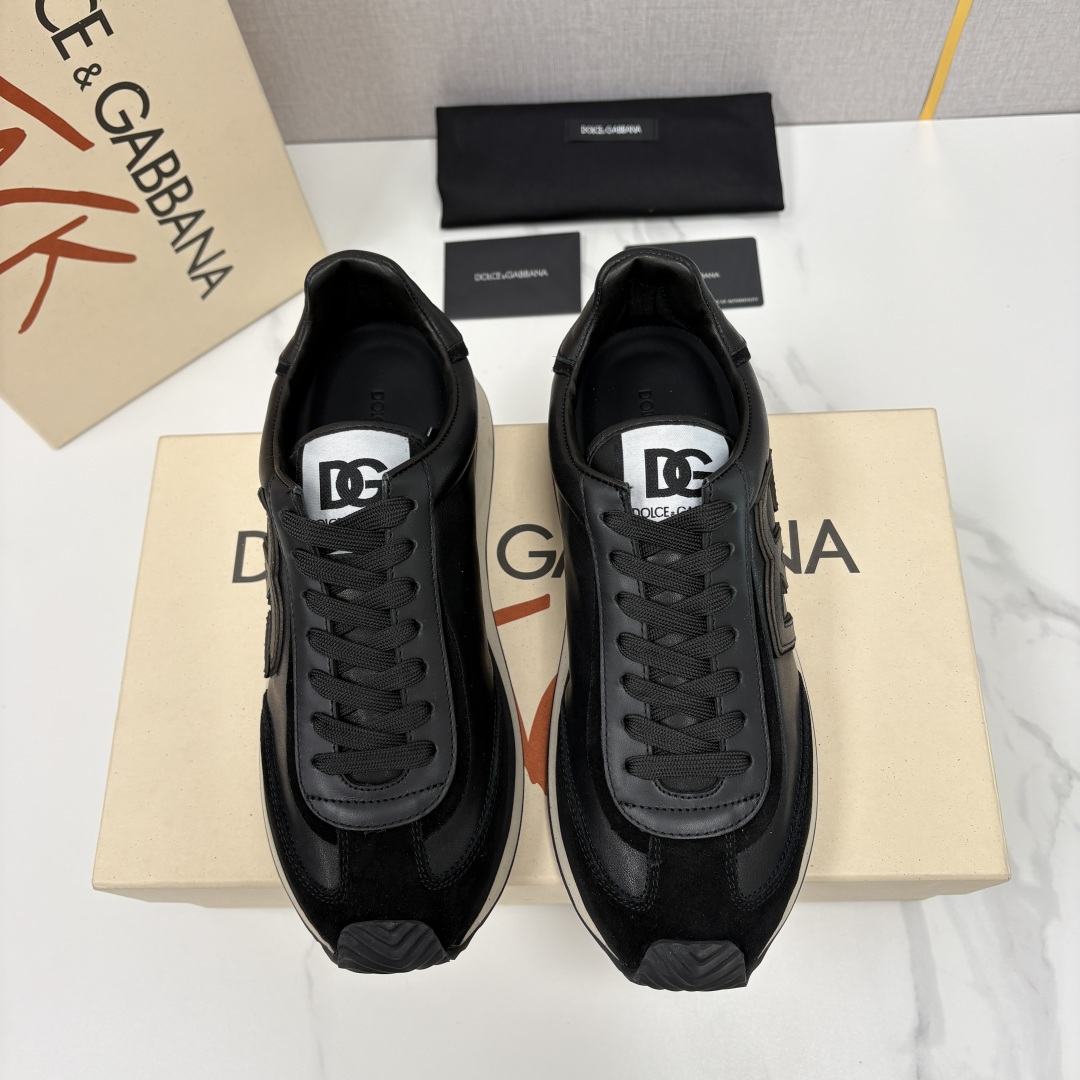 💋💍DG 家新品 Dolce &Gabban* 杜嘉～班纳 Cushion 牛皮拼接撞色休闲运动鞋 官方