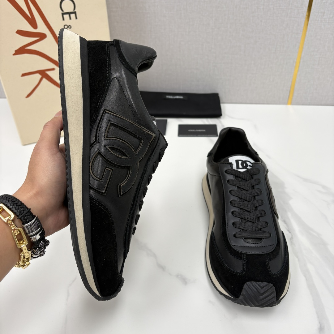 💋💍DG 家新品 Dolce &Gabban* 杜嘉～班纳 Cushion 牛皮拼接撞色休闲运动鞋 官方