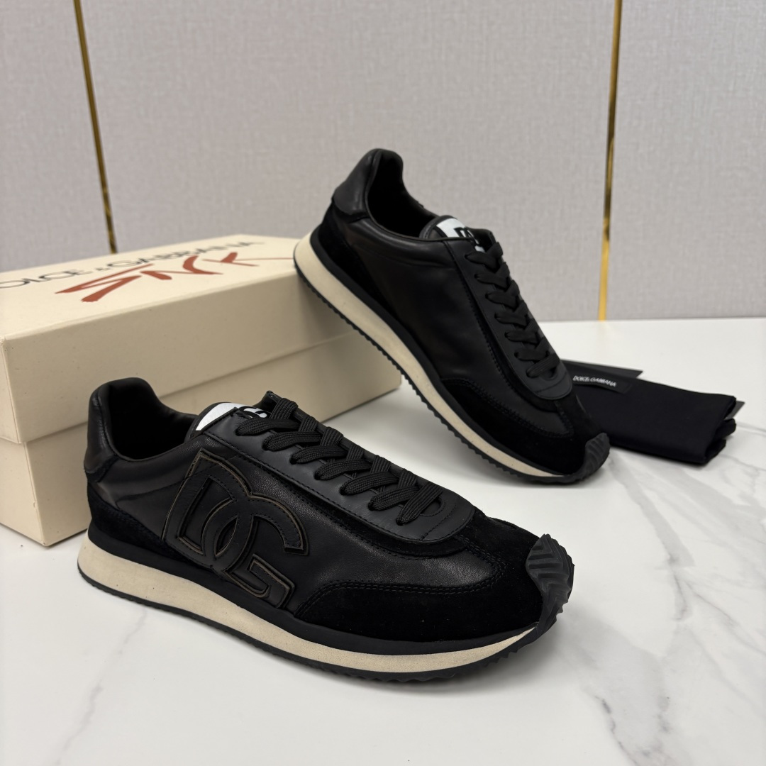 💋💍DG 家新品 Dolce &Gabban* 杜嘉～班纳 Cushion 牛皮拼接撞色休闲运动鞋 官方