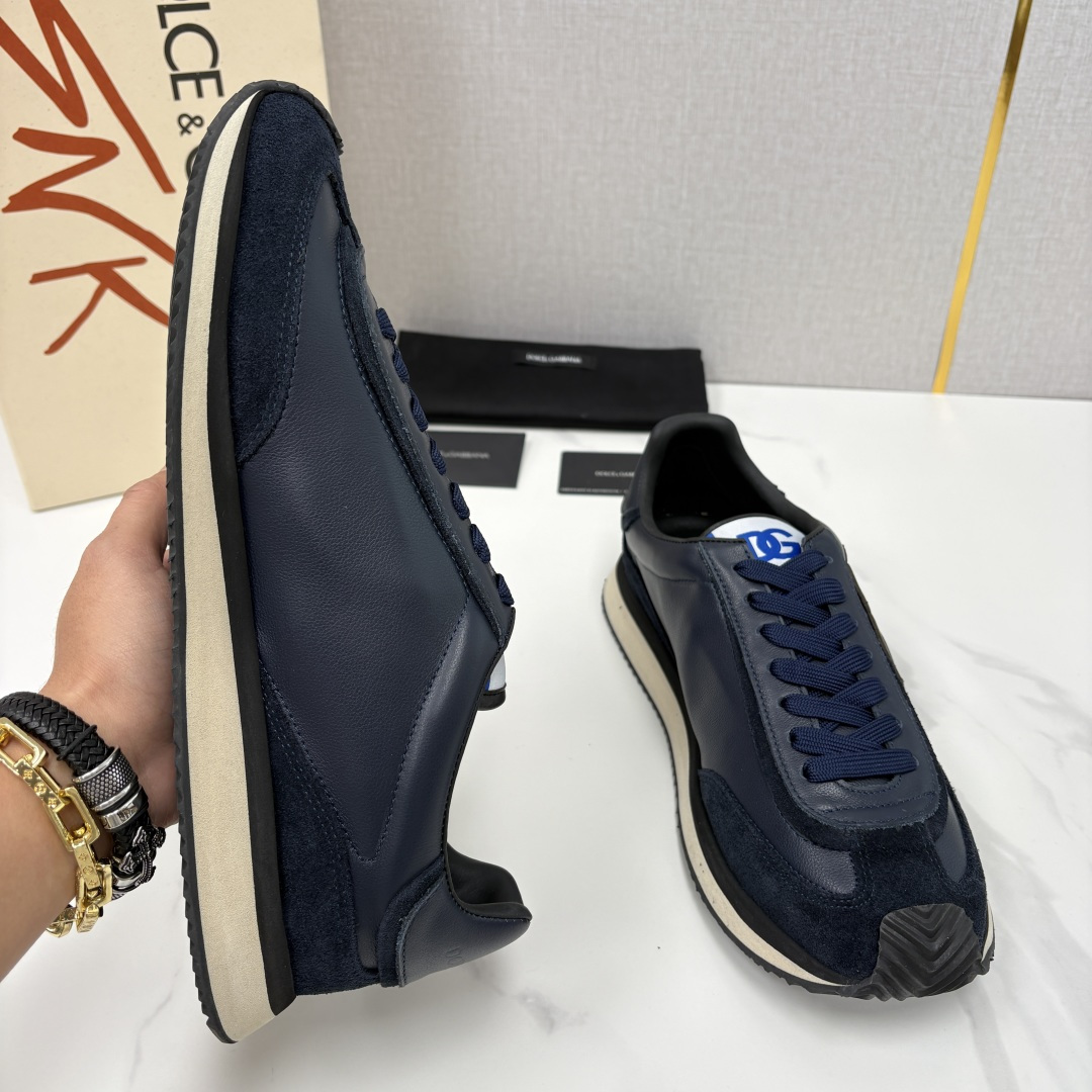 💋💍DG 家新品 Dolce &Gabban* 杜嘉～班纳 Cushion 牛皮拼接撞色休闲运动鞋 官方