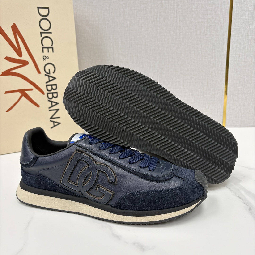 💋💍DG 家新品 Dolce &Gabban* 杜嘉～班纳 Cushion 牛皮拼接撞色休闲运动鞋 官方