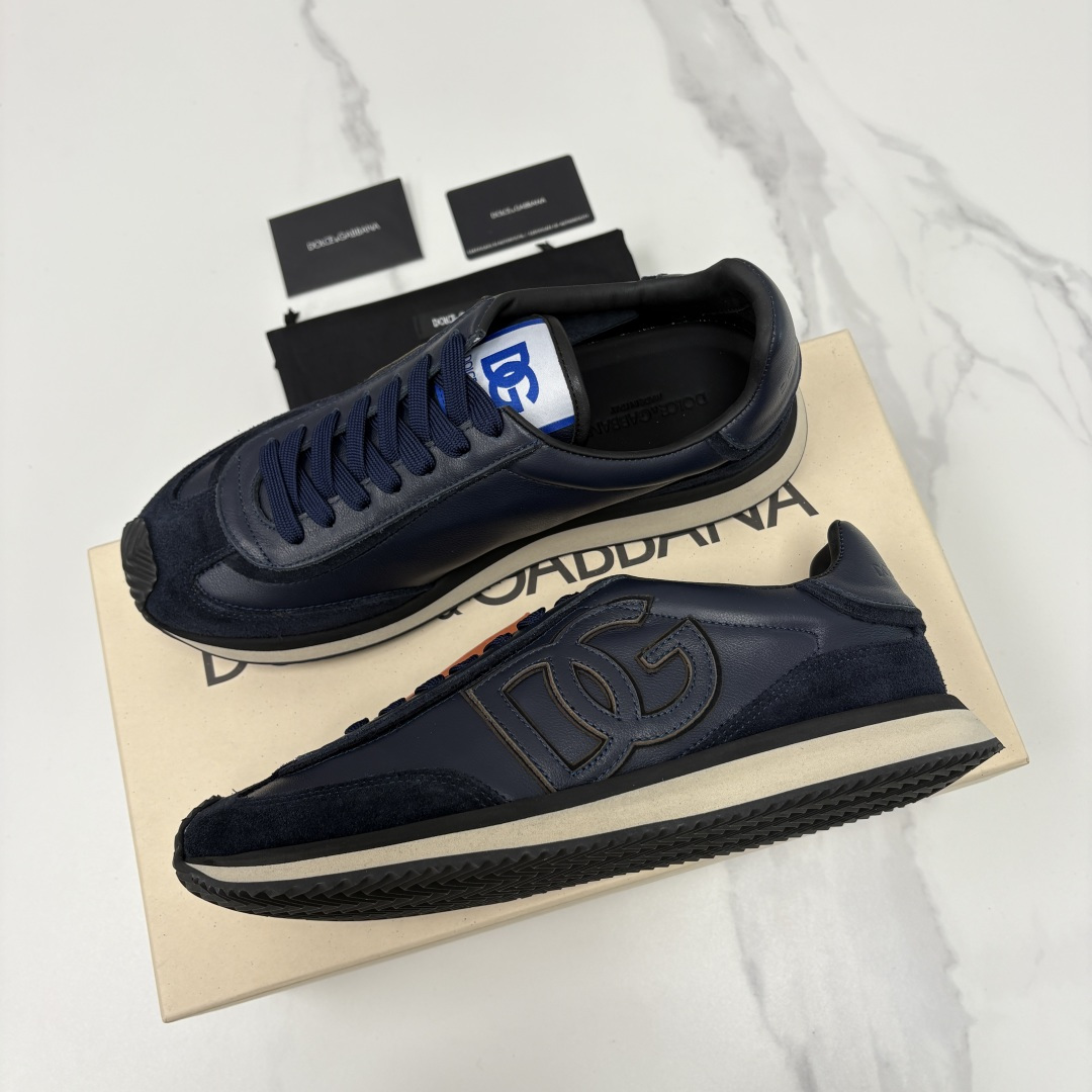 💋💍DG 家新品 Dolce &Gabban* 杜嘉～班纳 Cushion 牛皮拼接撞色休闲运动鞋 官方