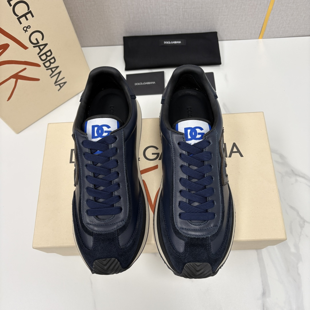 💋💍DG 家新品 Dolce &Gabban* 杜嘉～班纳 Cushion 牛皮拼接撞色休闲运动鞋 官方