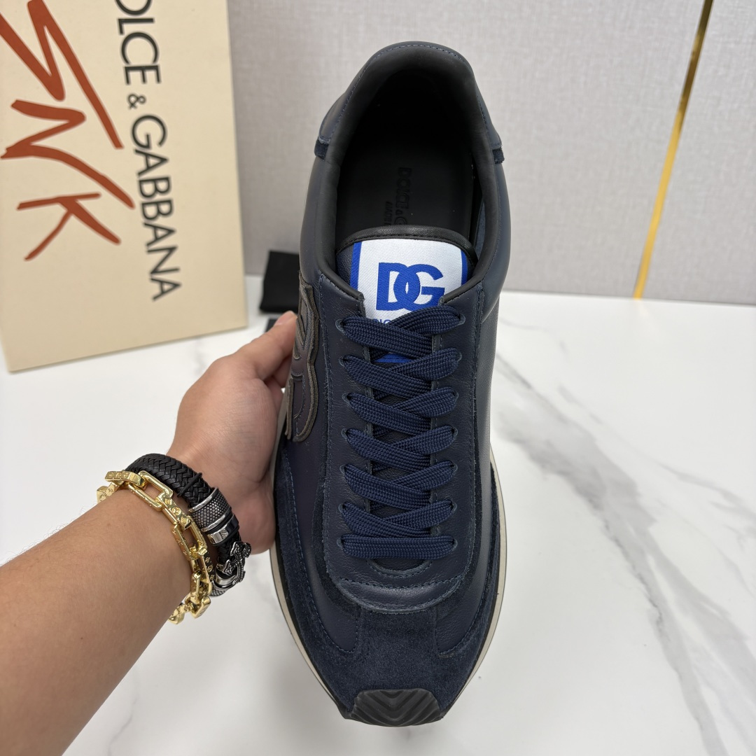 💋💍DG 家新品 Dolce &Gabban* 杜嘉～班纳 Cushion 牛皮拼接撞色休闲运动鞋 官方