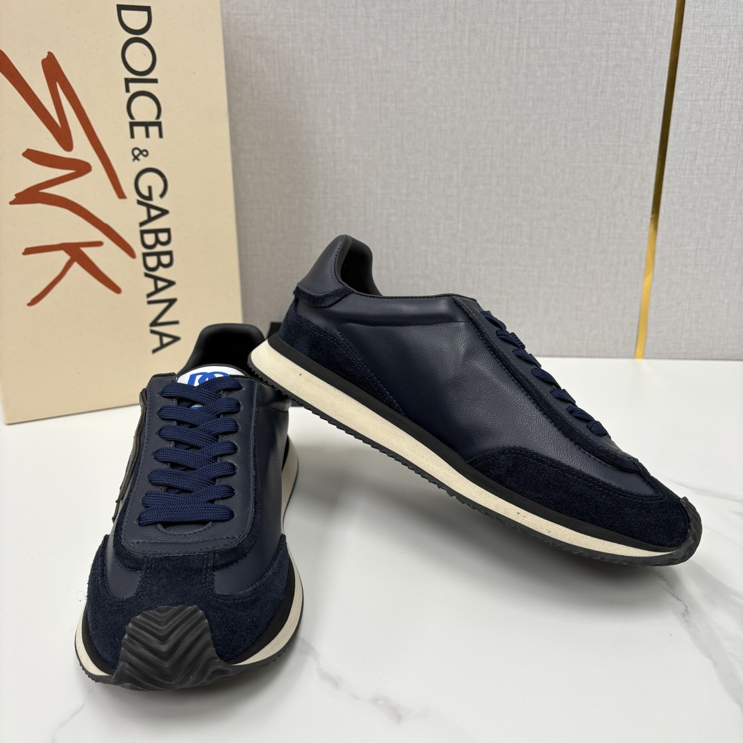 💋💍DG 家新品 Dolce &Gabban* 杜嘉～班纳 Cushion 牛皮拼接撞色休闲运动鞋 官方