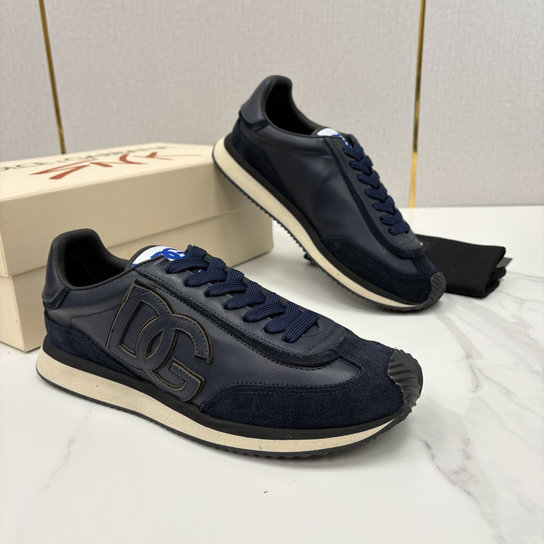 💋💍DG 家新品 Dolce &Gabban* 杜嘉～班纳 Cushion 牛皮拼接撞色休闲运动鞋 官方