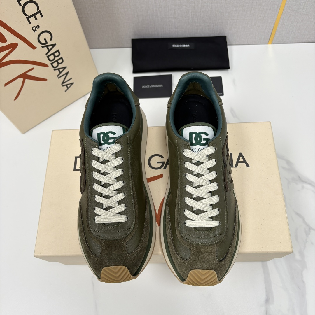 💋💍DG 家新品 Dolce &Gabban* 杜嘉～班纳 Cushion 牛皮拼接撞色休闲运动鞋 官方