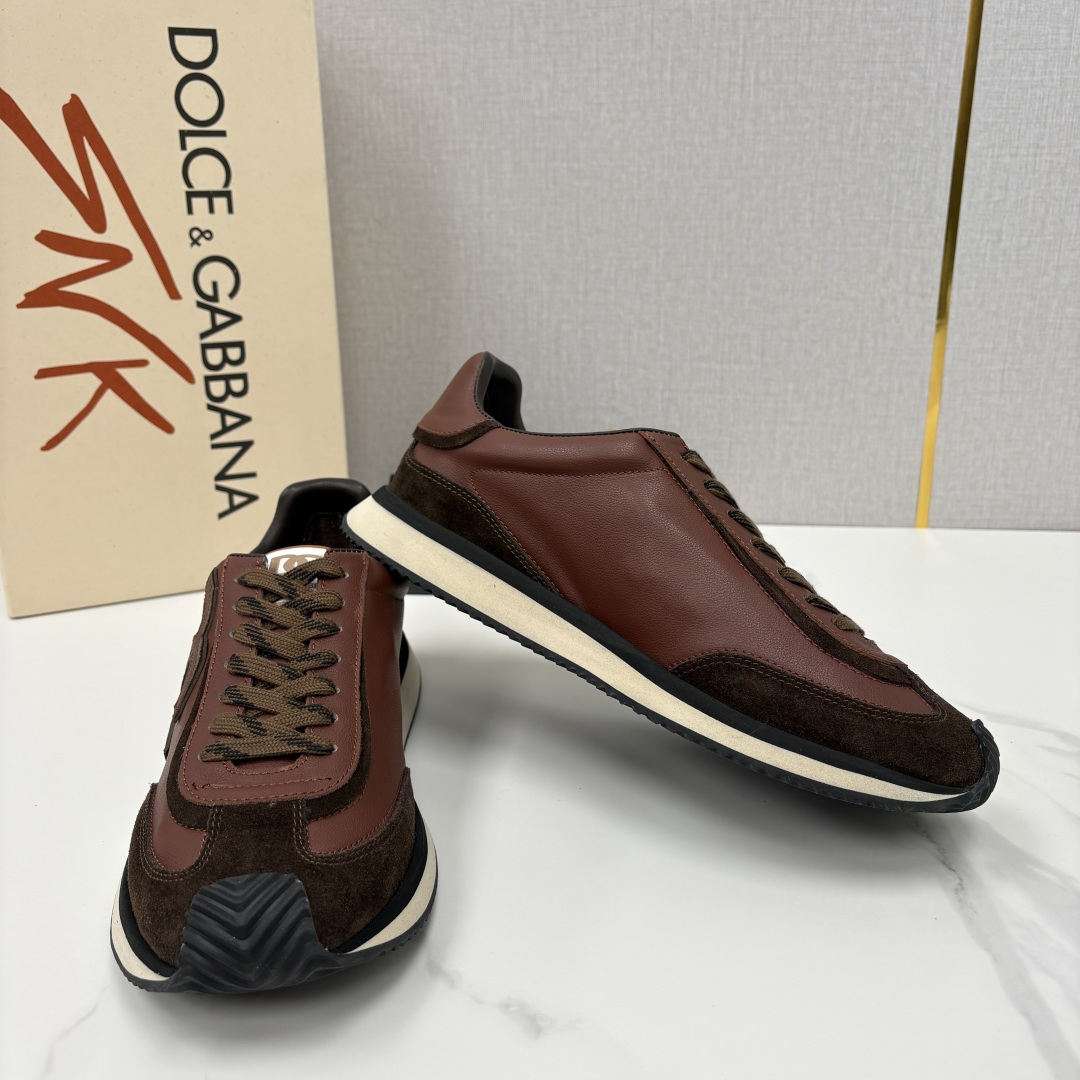 💋💍DG 家新品 Dolce &Gabban* 杜嘉～班纳 Cushion 牛皮拼接撞色休闲运动鞋 官方