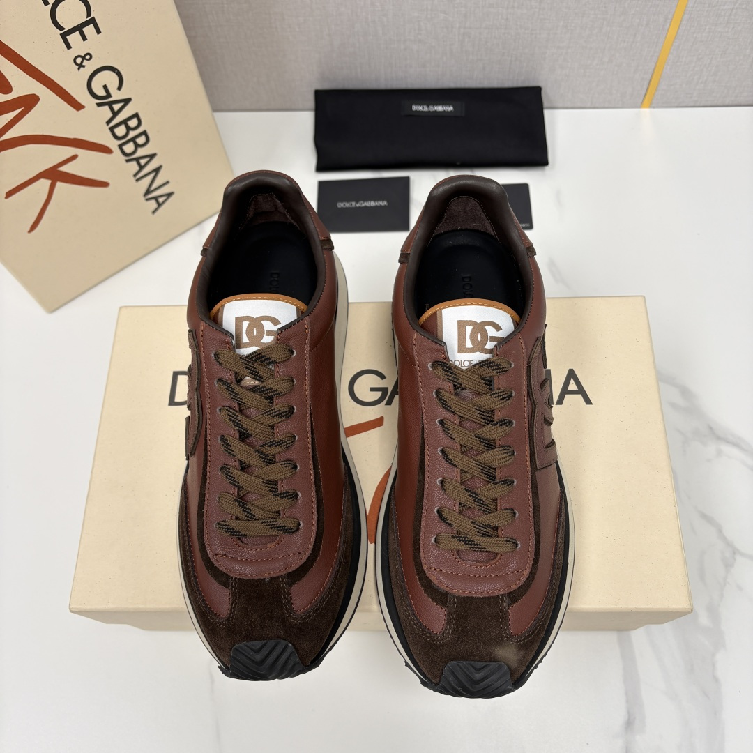 💋💍DG 家新品 Dolce &Gabban* 杜嘉～班纳 Cushion 牛皮拼接撞色休闲运动鞋 官方