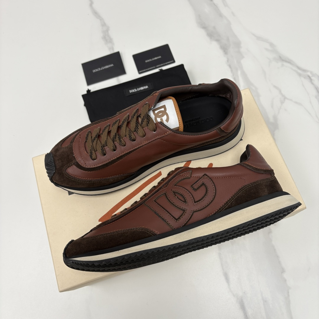 💋💍DG 家新品 Dolce &Gabban* 杜嘉～班纳 Cushion 牛皮拼接撞色休闲运动鞋 官方