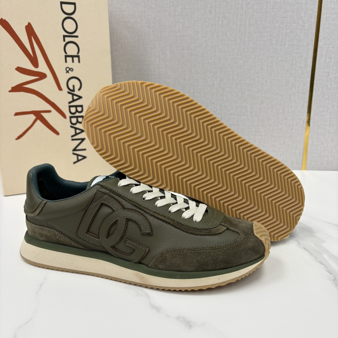 💋💍DG 家新品 Dolce &Gabban* 杜嘉～班纳 Cushion 牛皮拼接撞色休闲运动鞋 官方