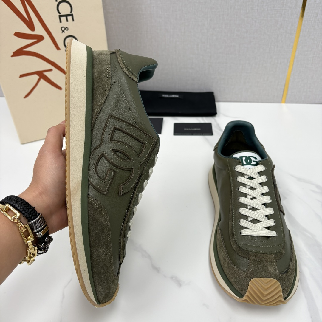 💋💍DG 家新品 Dolce &Gabban* 杜嘉～班纳 Cushion 牛皮拼接撞色休闲运动鞋 官方