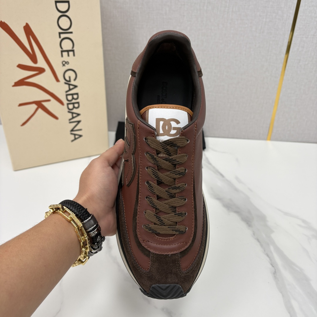 💋💍DG 家新品 Dolce &Gabban* 杜嘉～班纳 Cushion 牛皮拼接撞色休闲运动鞋 官方