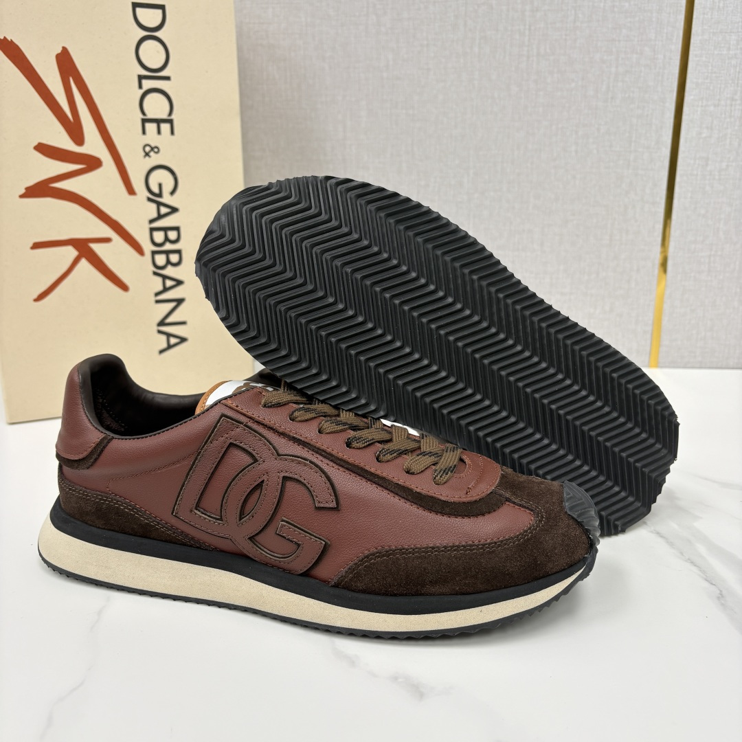 💋💍DG 家新品 Dolce &Gabban* 杜嘉～班纳 Cushion 牛皮拼接撞色休闲运动鞋 官方