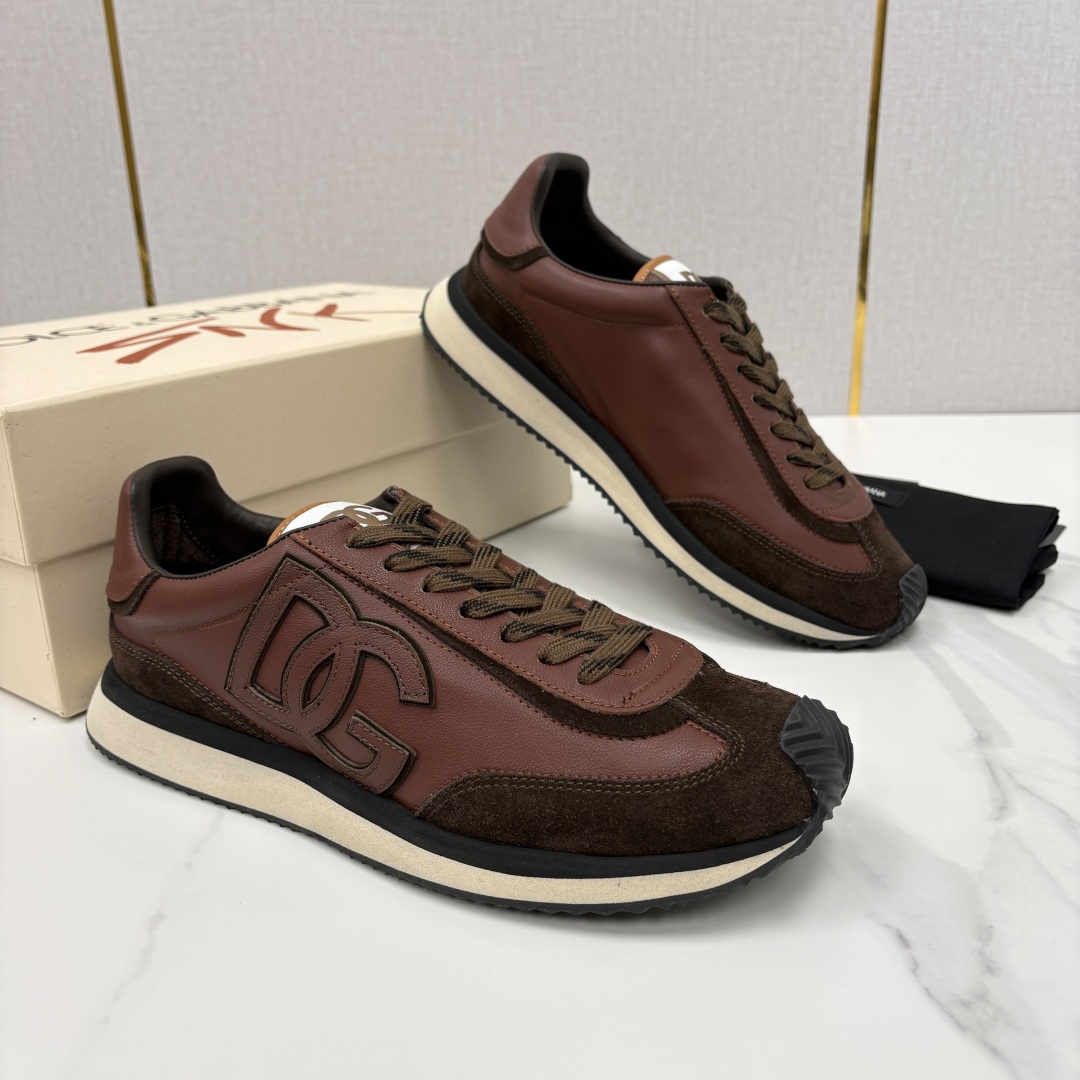 💋💍DG 家新品 Dolce &Gabban* 杜嘉～班纳 Cushion 牛皮拼接撞色休闲运动鞋 官方