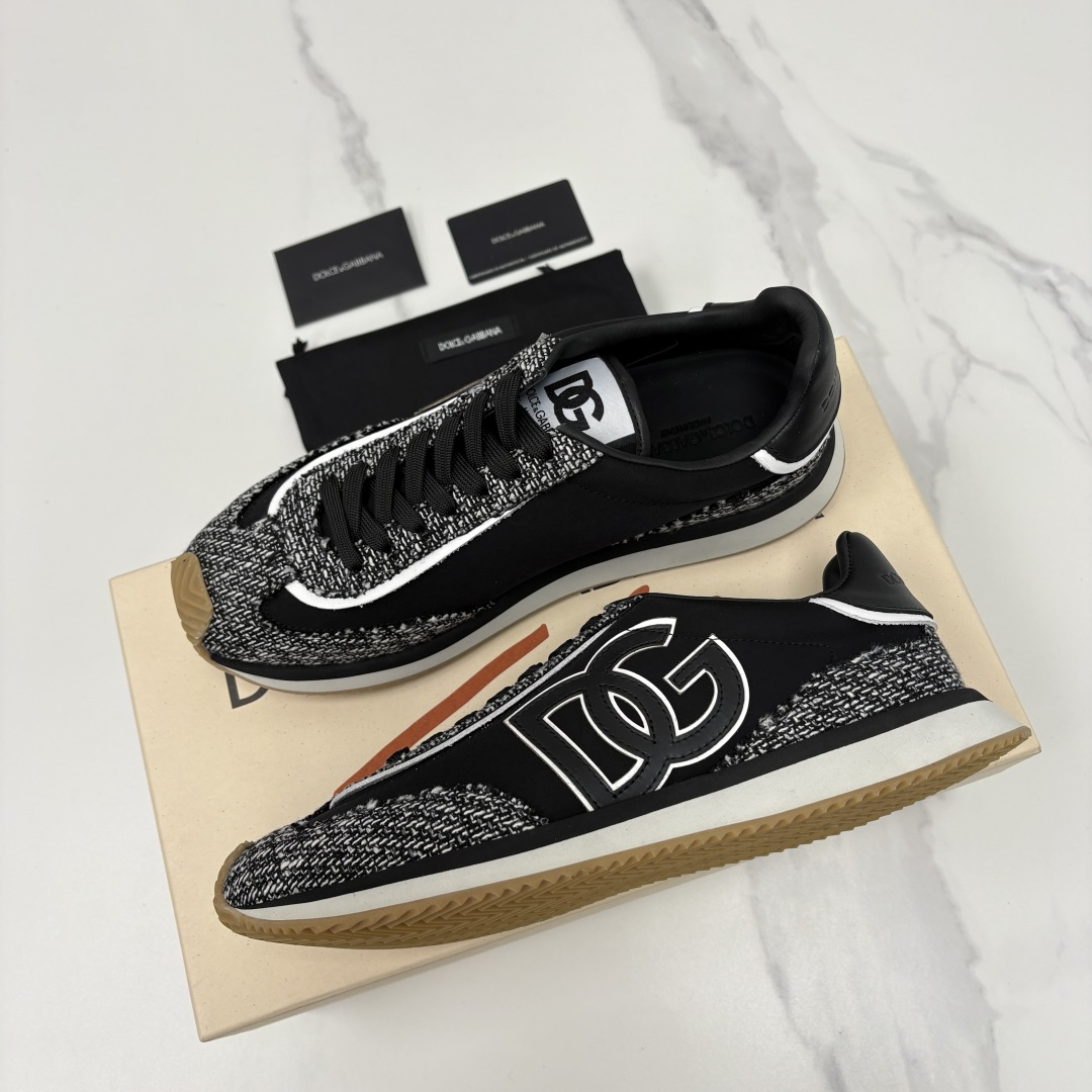 💋💍DG 家新品 Dolce &Gabban* 杜嘉～班纳 Cushion 牛皮拼接撞色休闲运动鞋 官方