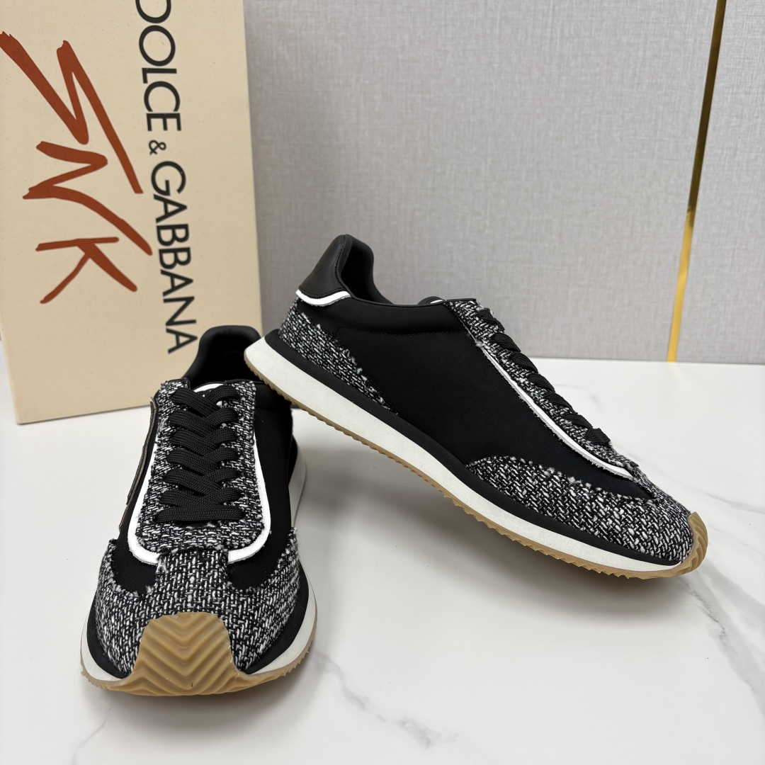 💋💍DG 家新品 Dolce &Gabban* 杜嘉～班纳 Cushion 牛皮拼接撞色休闲运动鞋 官方