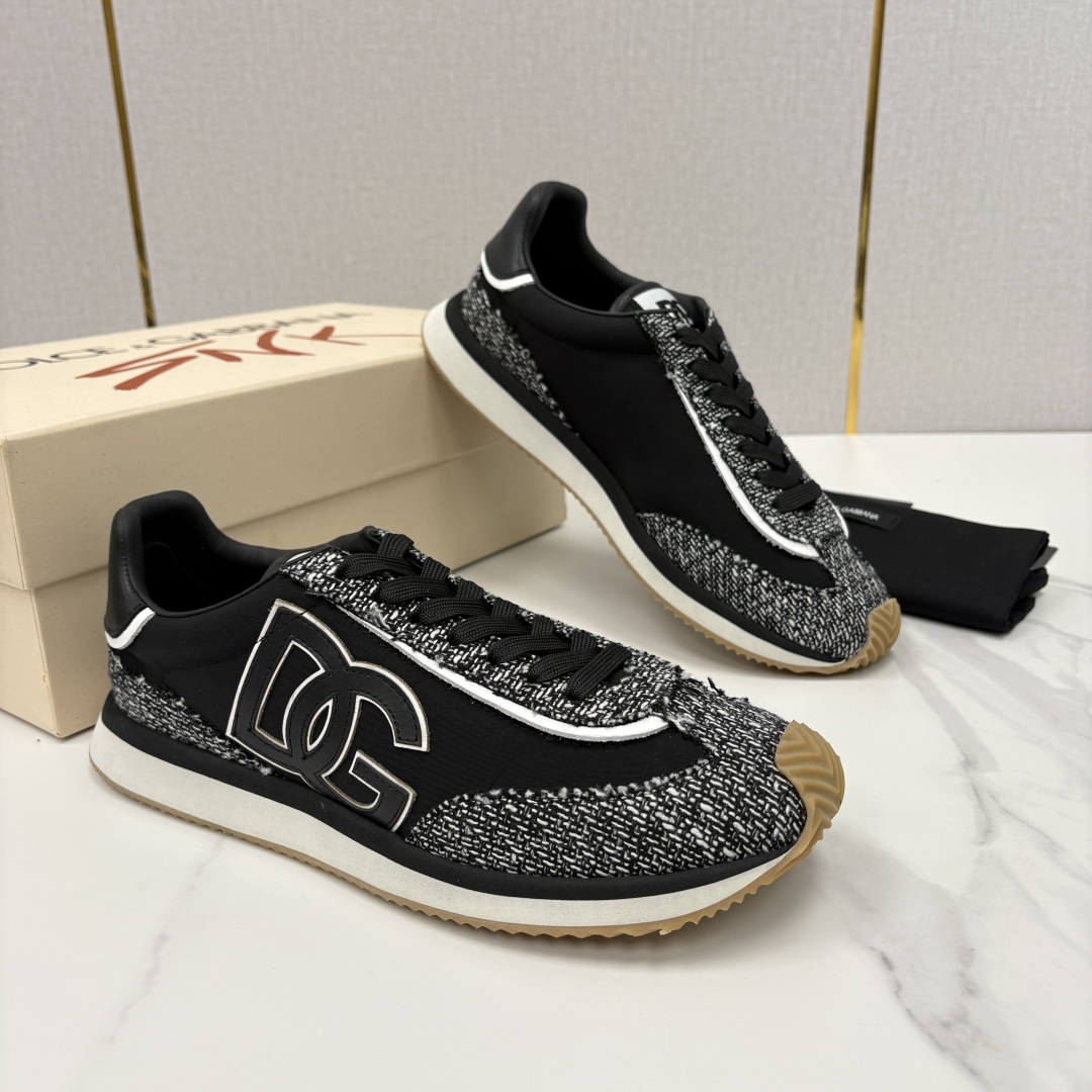 💋💍DG 家新品 Dolce &Gabban* 杜嘉～班纳 Cushion 牛皮拼接撞色休闲运动鞋 官方