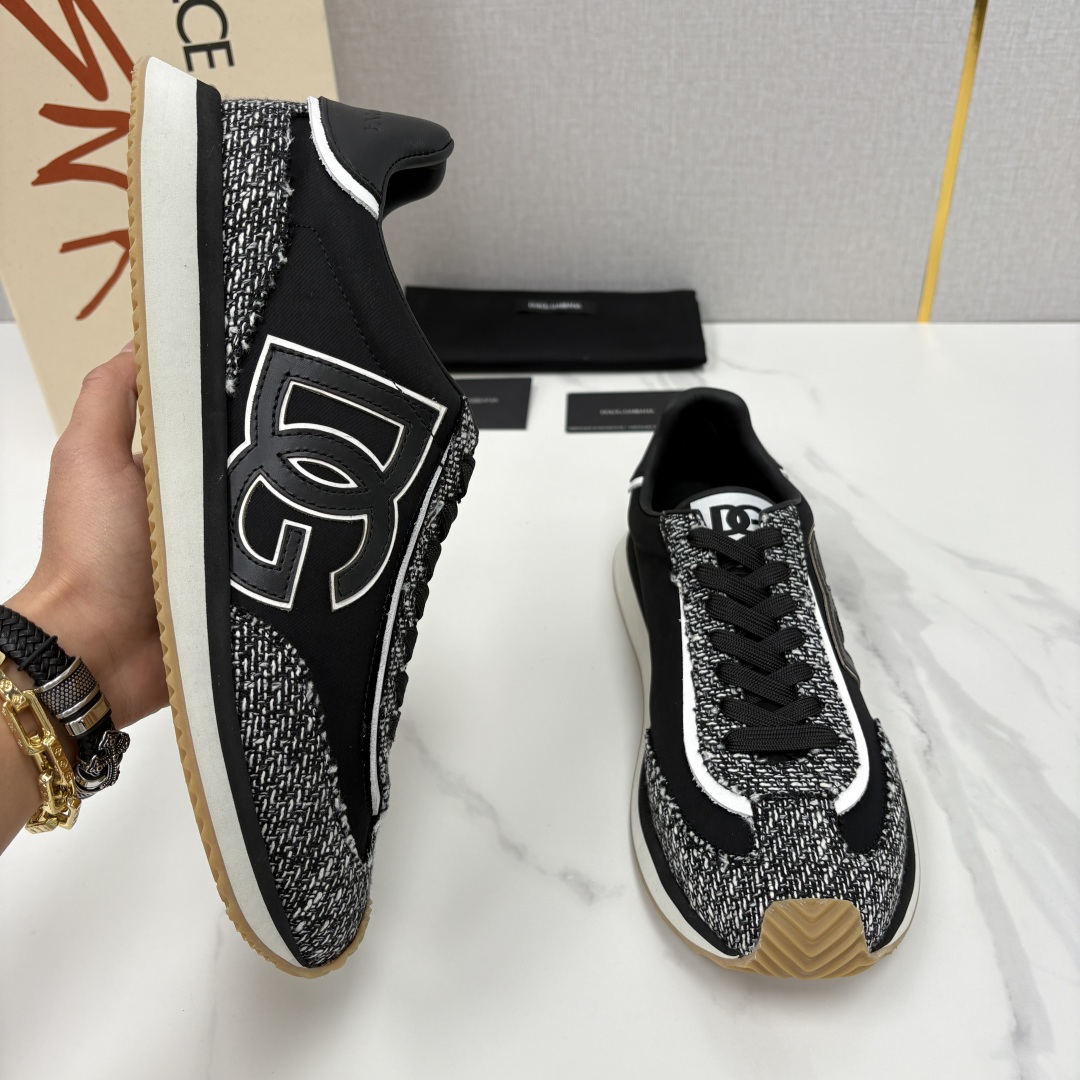 💋💍DG 家新品 Dolce &Gabban* 杜嘉～班纳 Cushion 牛皮拼接撞色休闲运动鞋 官方