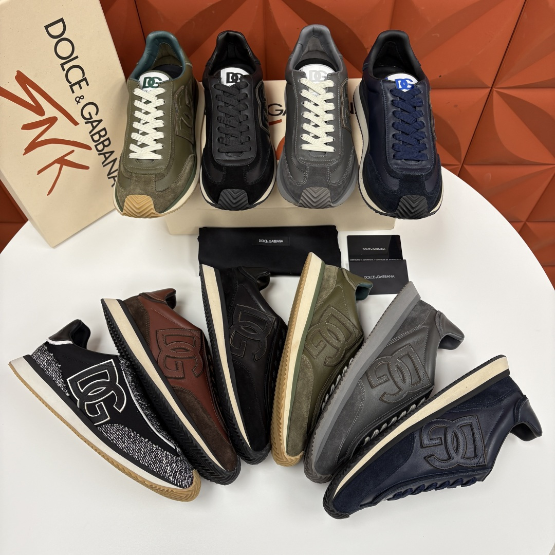 💋💍DG 家新品 Dolce &Gabban* 杜嘉～班纳 Cushion 牛皮拼接撞色休闲运动鞋 官方