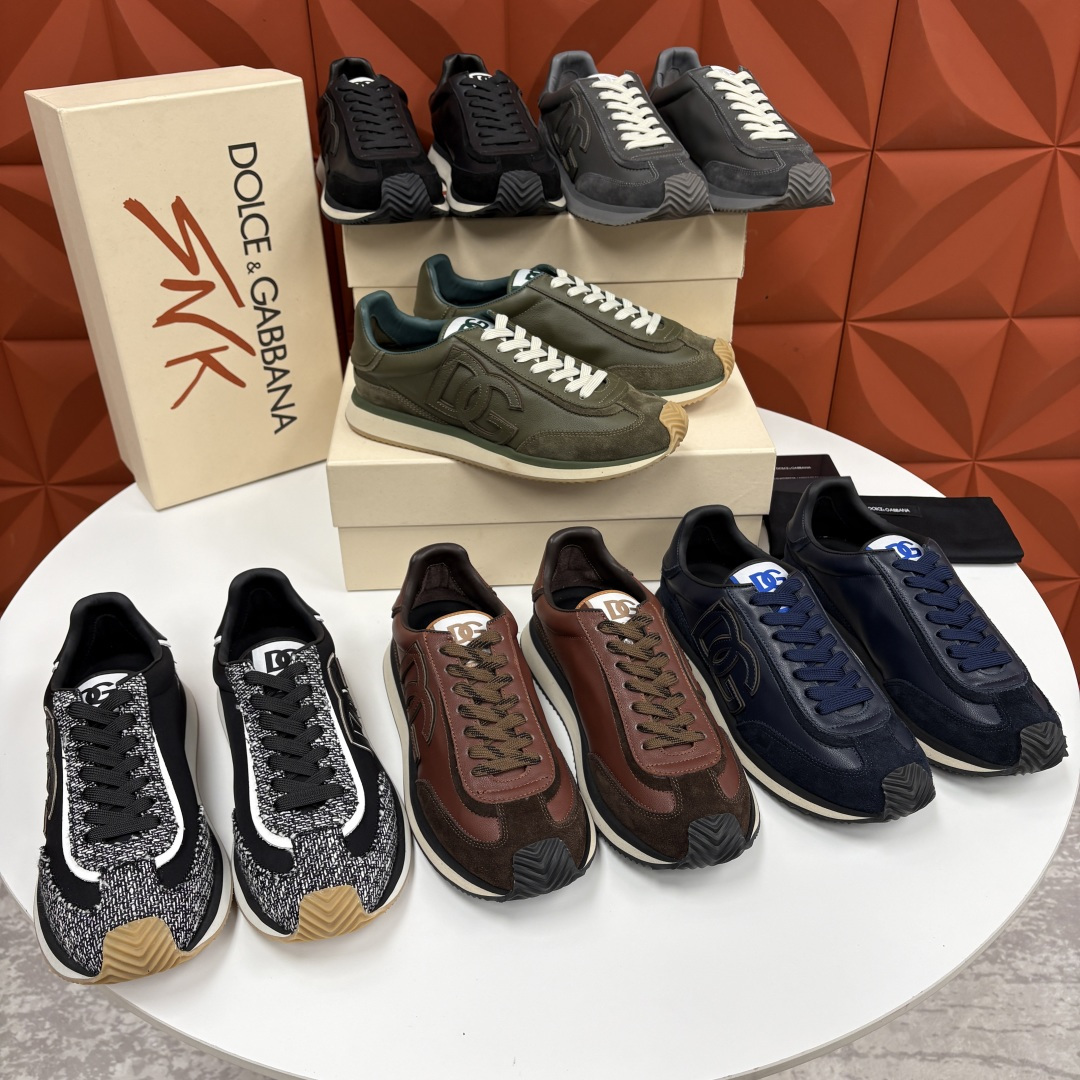 💋💍DG 家新品 Dolce &Gabban* 杜嘉～班纳 Cushion 牛皮拼接撞色休闲运动鞋 官方