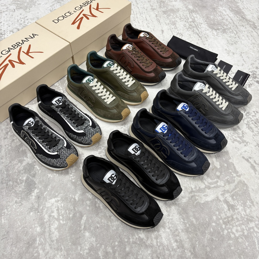 💋💍DG 家新品 Dolce &Gabban* 杜嘉～班纳 Cushion 牛皮拼接撞色休闲运动鞋 官方