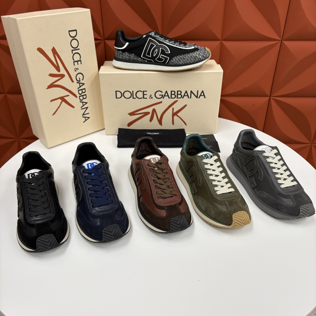 💋💍DG 家新品 Dolce &Gabban* 杜嘉～班纳 Cushion 牛皮拼接撞色休闲运动鞋 官方
