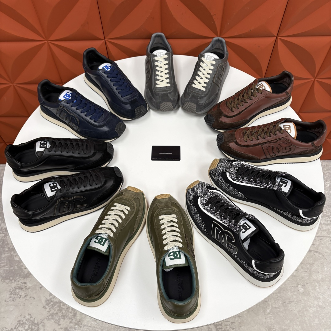 💋💍DG 家新品 Dolce &Gabban* 杜嘉～班纳 Cushion 牛皮拼接撞色休闲运动鞋 官方