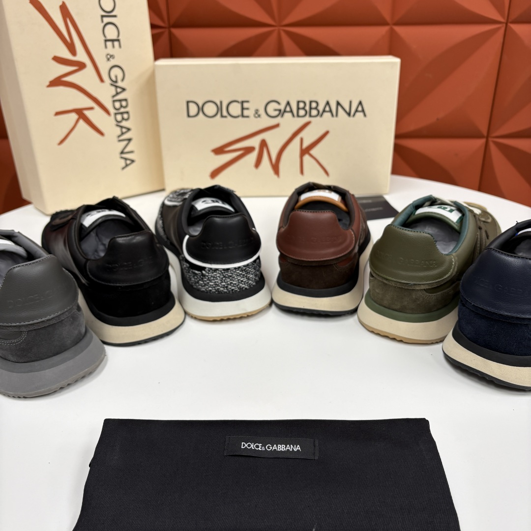 💋💍DG 家新品 Dolce &Gabban* 杜嘉～班纳 Cushion 牛皮拼接撞色休闲运动鞋 官方