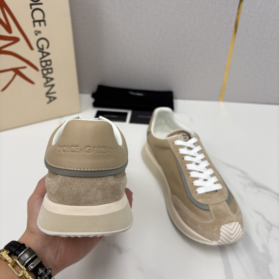 💋💍DG 家新品 Dolce &Gabban* 杜嘉～班纳 Cushion 多种牛皮材质拼接休闲运动鞋 