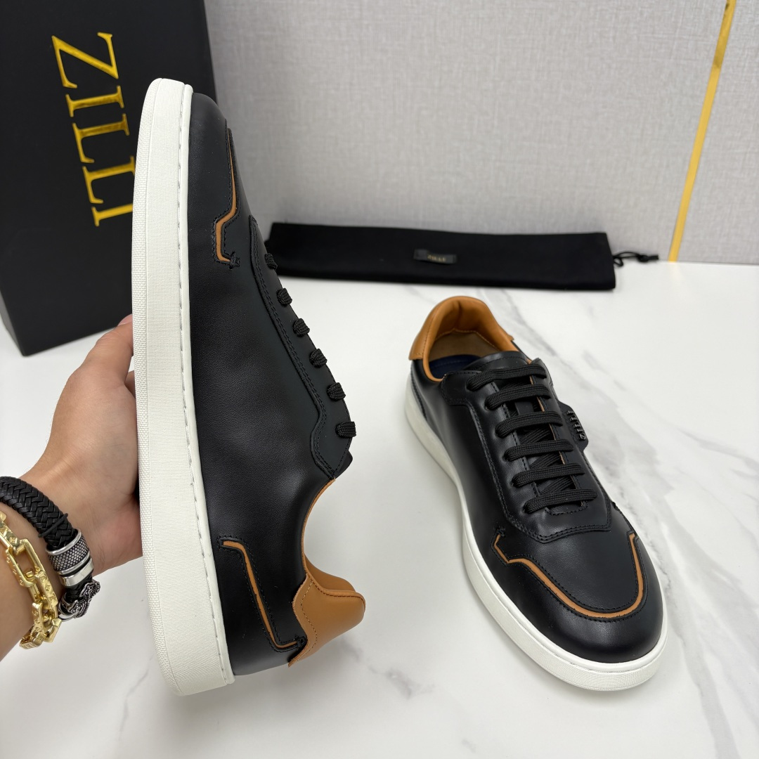 💋💍ZL家新品 Zill* 兹-利 是1970创立的法国高奢男装品牌 男士新款休闲鞋板鞋 撞色拼接的设计