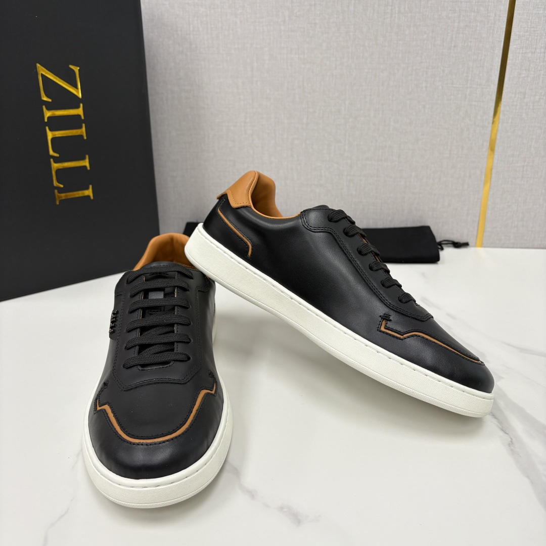 💋💍ZL家新品 Zill* 兹-利 是1970创立的法国高奢男装品牌 男士新款休闲鞋板鞋 撞色拼接的设计