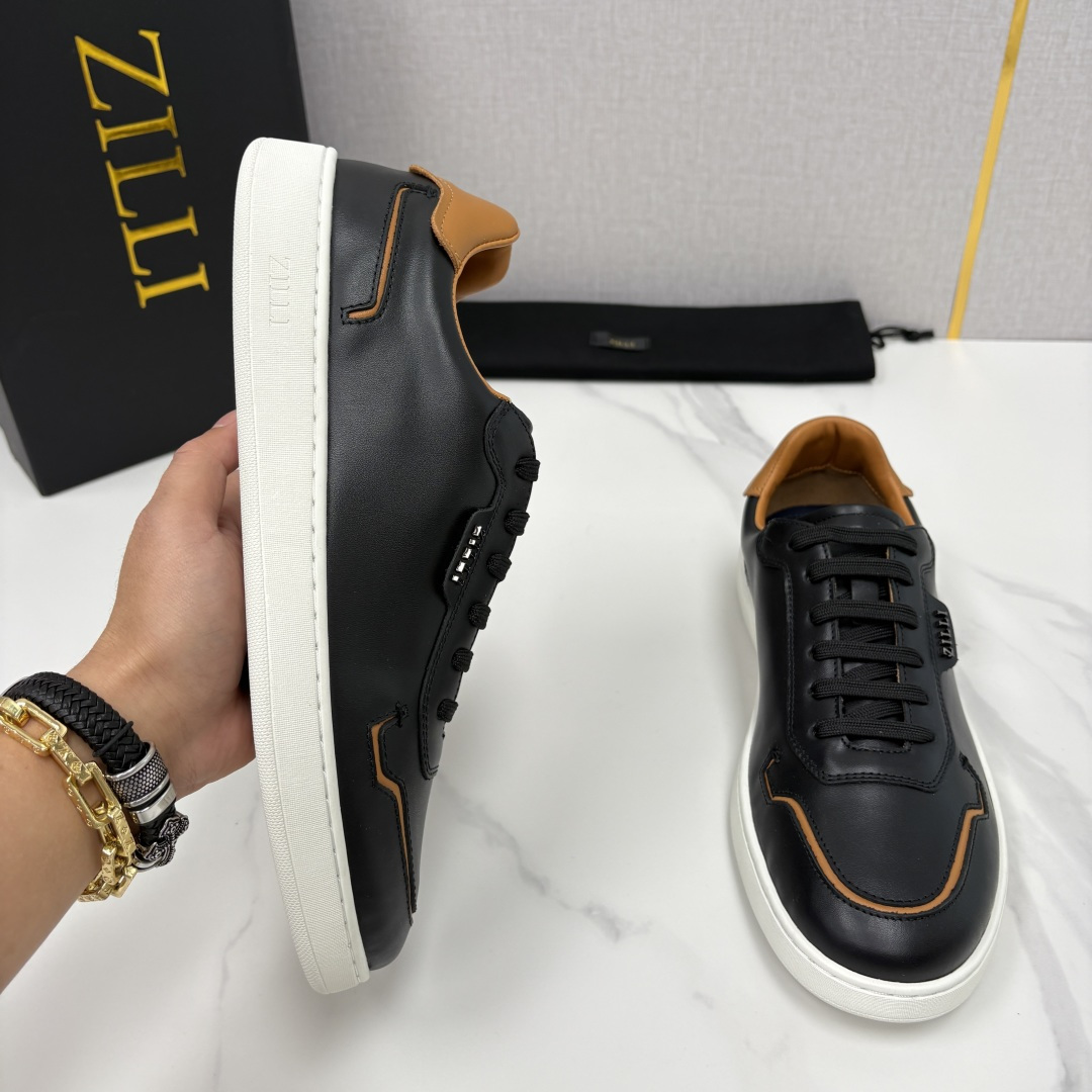 💋💍ZL家新品 Zill* 兹-利 是1970创立的法国高奢男装品牌 男士新款休闲鞋板鞋 撞色拼接的设计