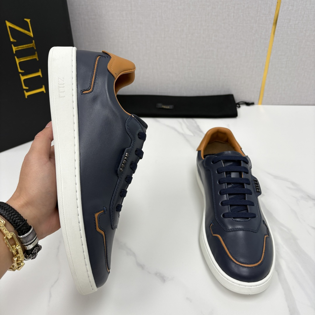 💋💍ZL家新品 Zill* 兹-利 是1970创立的法国高奢男装品牌 男士新款休闲鞋板鞋 撞色拼接的设计