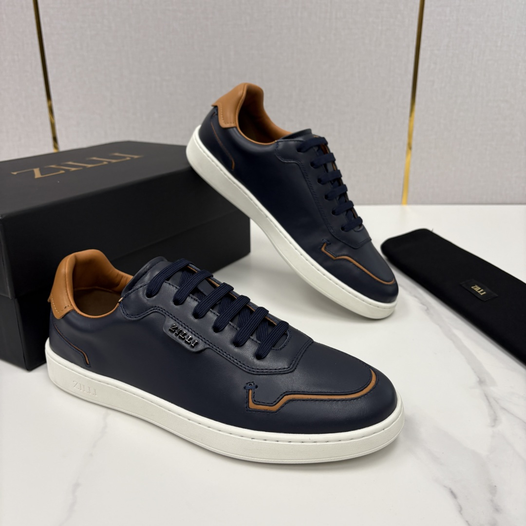 💋💍ZL家新品 Zill* 兹-利 是1970创立的法国高奢男装品牌 男士新款休闲鞋板鞋 撞色拼接的设计