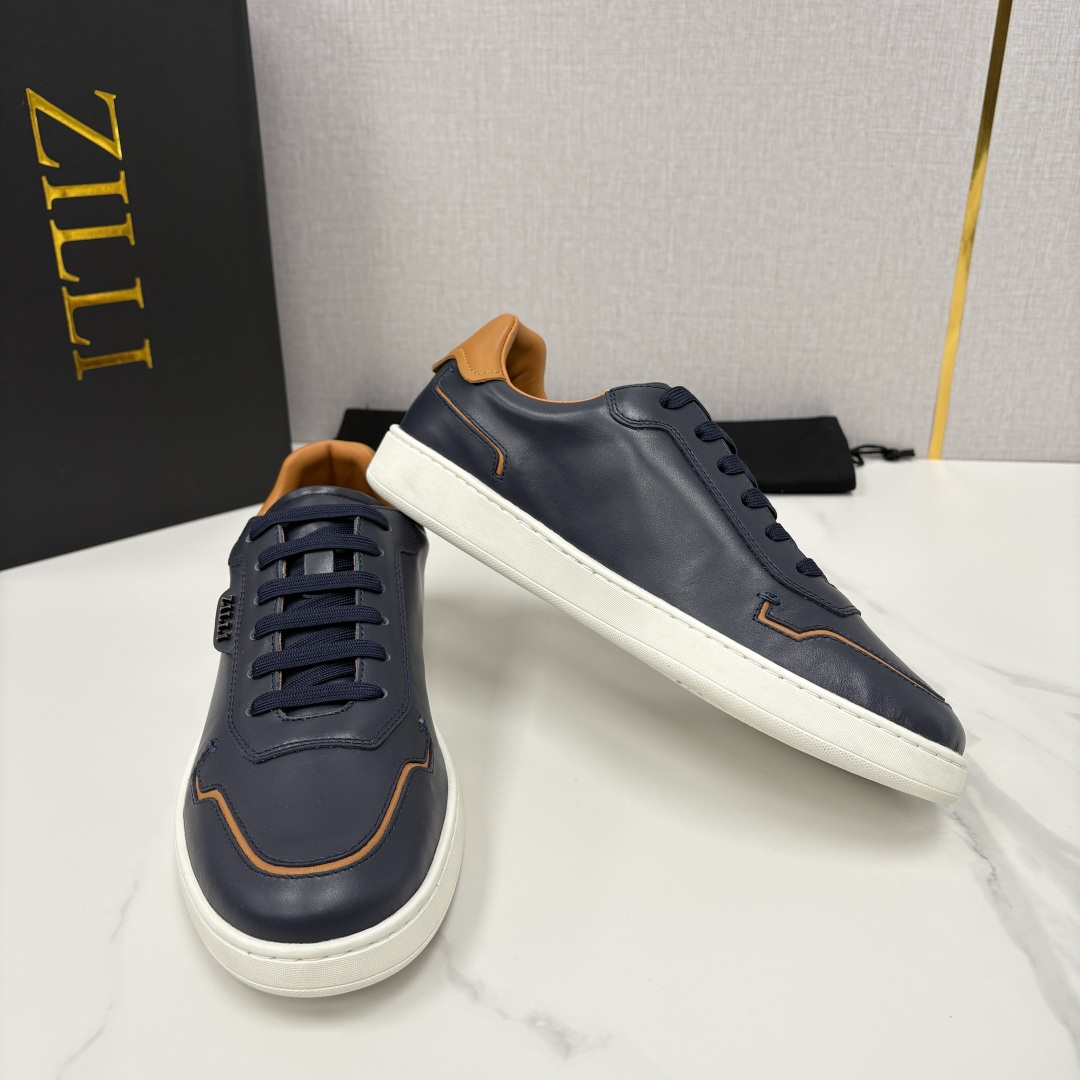 💋💍ZL家新品 Zill* 兹-利 是1970创立的法国高奢男装品牌 男士新款休闲鞋板鞋 撞色拼接的设计