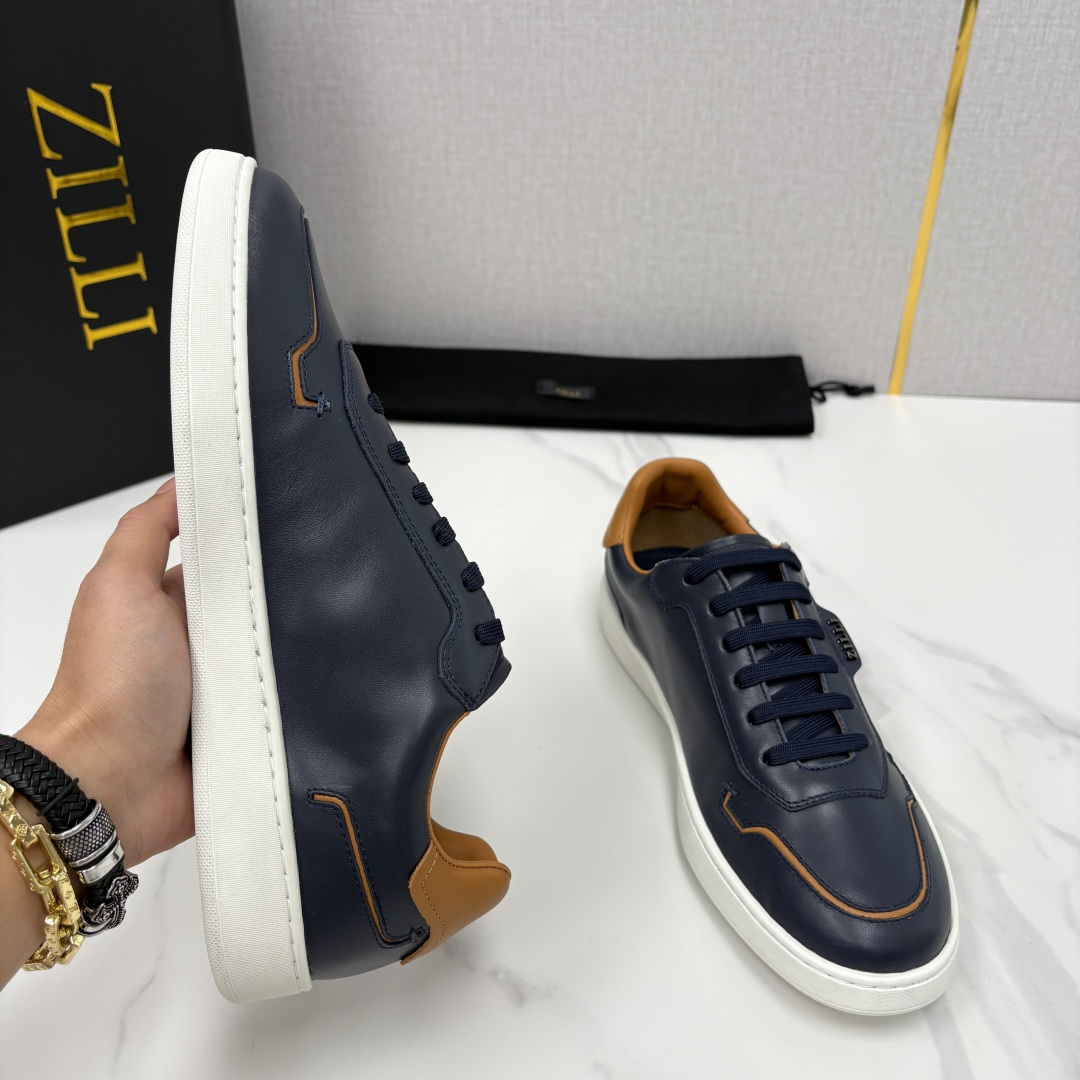 💋💍ZL家新品 Zill* 兹-利 是1970创立的法国高奢男装品牌 男士新款休闲鞋板鞋 撞色拼接的设计