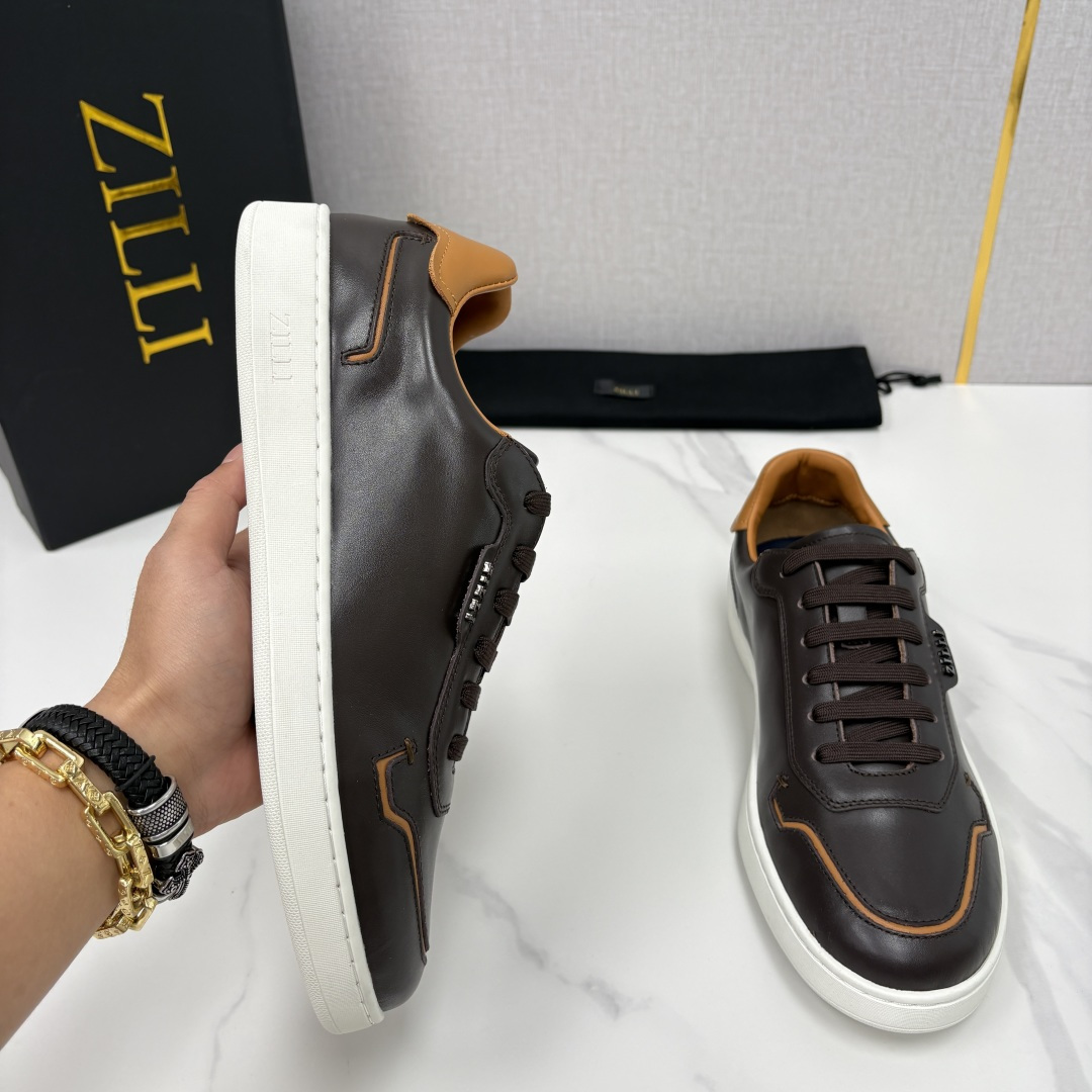 💋💍ZL家新品 Zill* 兹-利 是1970创立的法国高奢男装品牌 男士新款休闲鞋板鞋 撞色拼接的设计