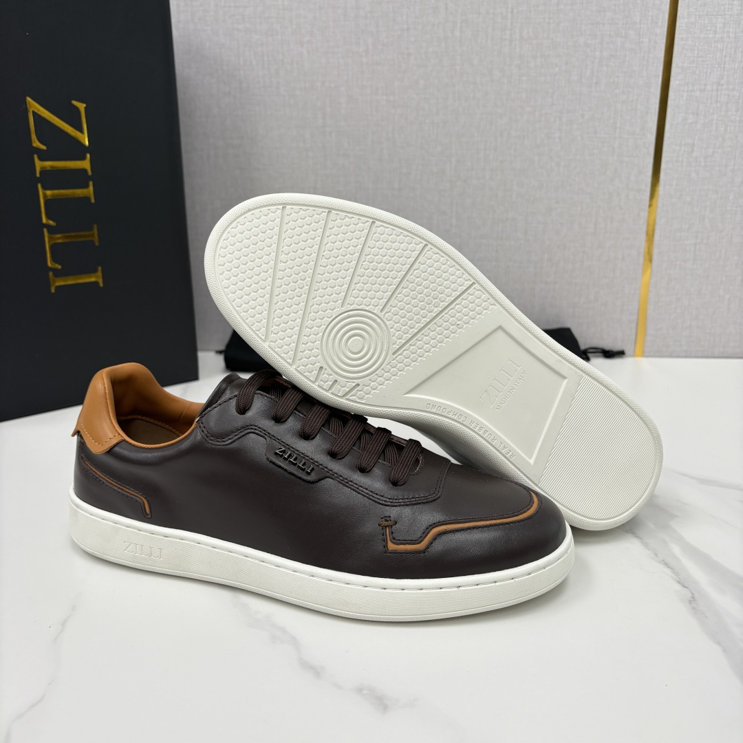 💋💍ZL家新品 Zill* 兹-利 是1970创立的法国高奢男装品牌 男士新款休闲鞋板鞋 撞色拼接的设计